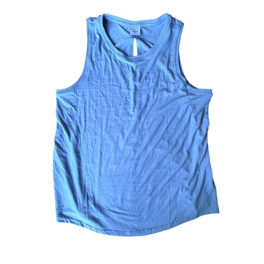 Athleta Womens Blue Racerback Tank Top Sleeveless Yoga Workout Activewear Size M